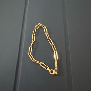14k Gold Paperclip Chain Bracelet